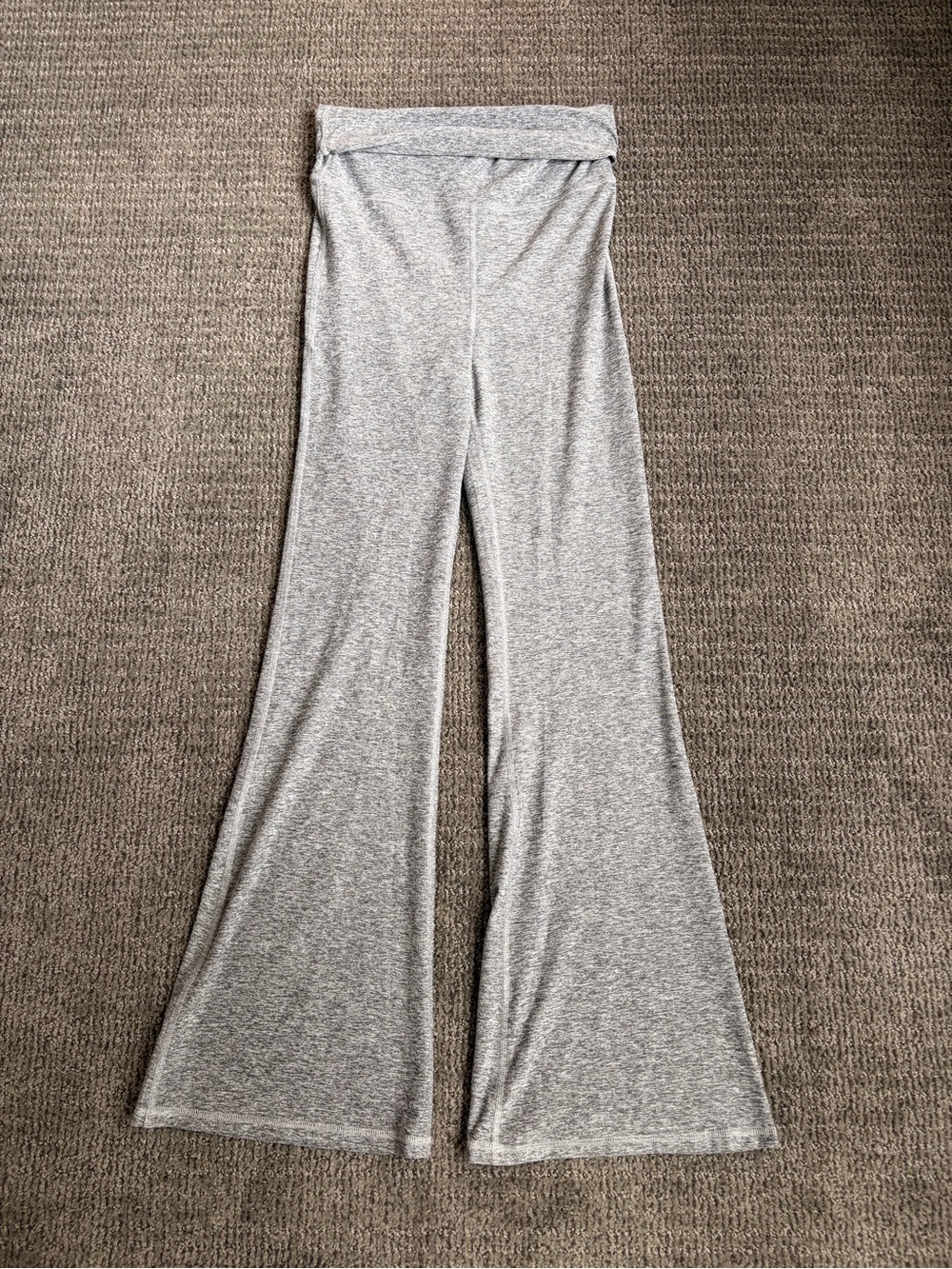 Fabletics Heather Gray High Waisted Active Flare Leggings - Size Small